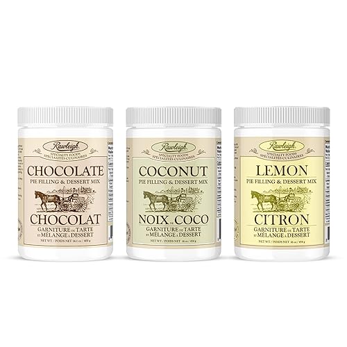 Rawleigh Pie Filling & Dessert Mixes: Pack of 3 - All 3 Flavors of Lemon, Chocolate, and Coconut. Instant Dessert Mix, Gluten Free, No MSG, Vegetarian
