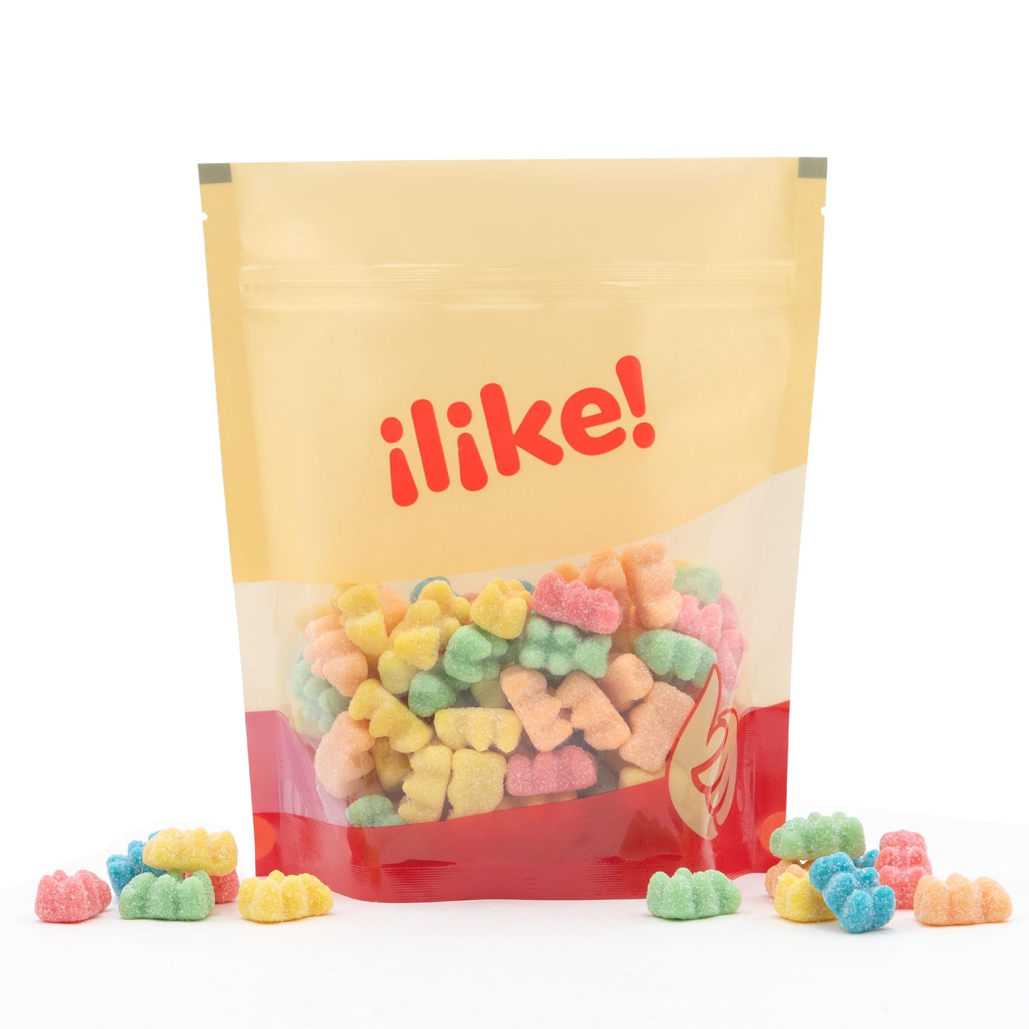 Neon Sour Bears Gummy Candy | 1 Pound Bag | Assorted Fruit Flavored Sour Gummies | Chewy Candy for Parties, Buffets, Celebrations, and Dessert
