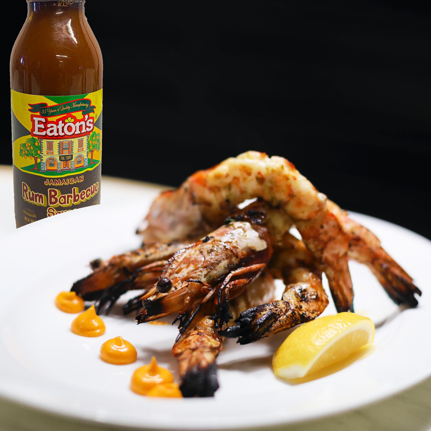 Eaton's Rum BBQ Sauce - Jamaican Barbecue Sauce, Perfect as Meat Rubs, Seasonings, Marinade and Glaze for BBQ, Smoked Meat, Chicken Wings, Steak