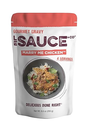 Le Sauce & Co. Marry Me Chicken Gourmet Gravy for Chicken Breast & Thighs, Creamy Parmesan Cheese Sauce for Foodies & Moms - Real Food Ingredients