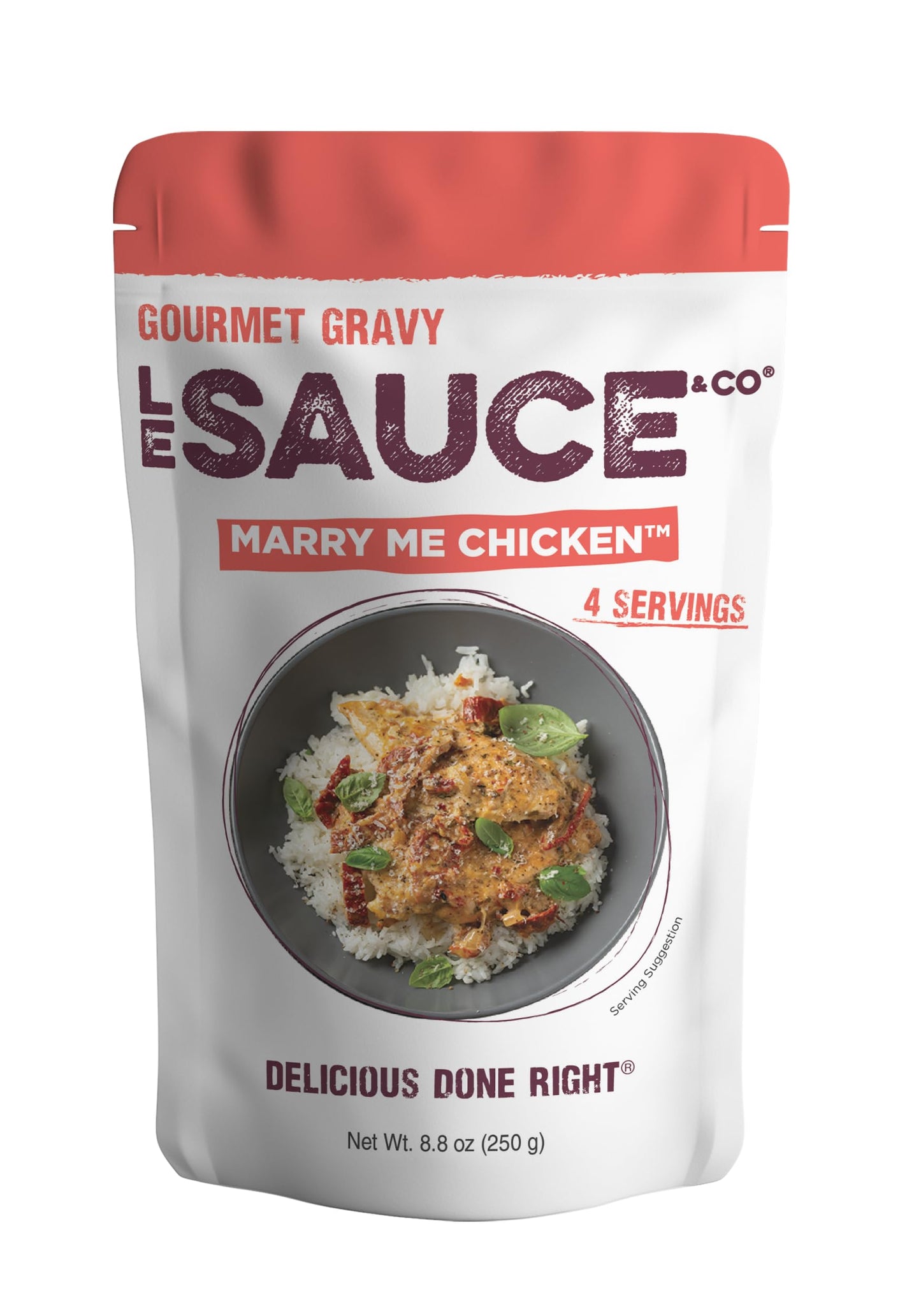 Le Sauce & Co. Marry Me Chicken Gourmet Gravy for Chicken Breast & Thighs, Creamy Parmesan Cheese Sauce for Foodies & Moms - Real Food Ingredients