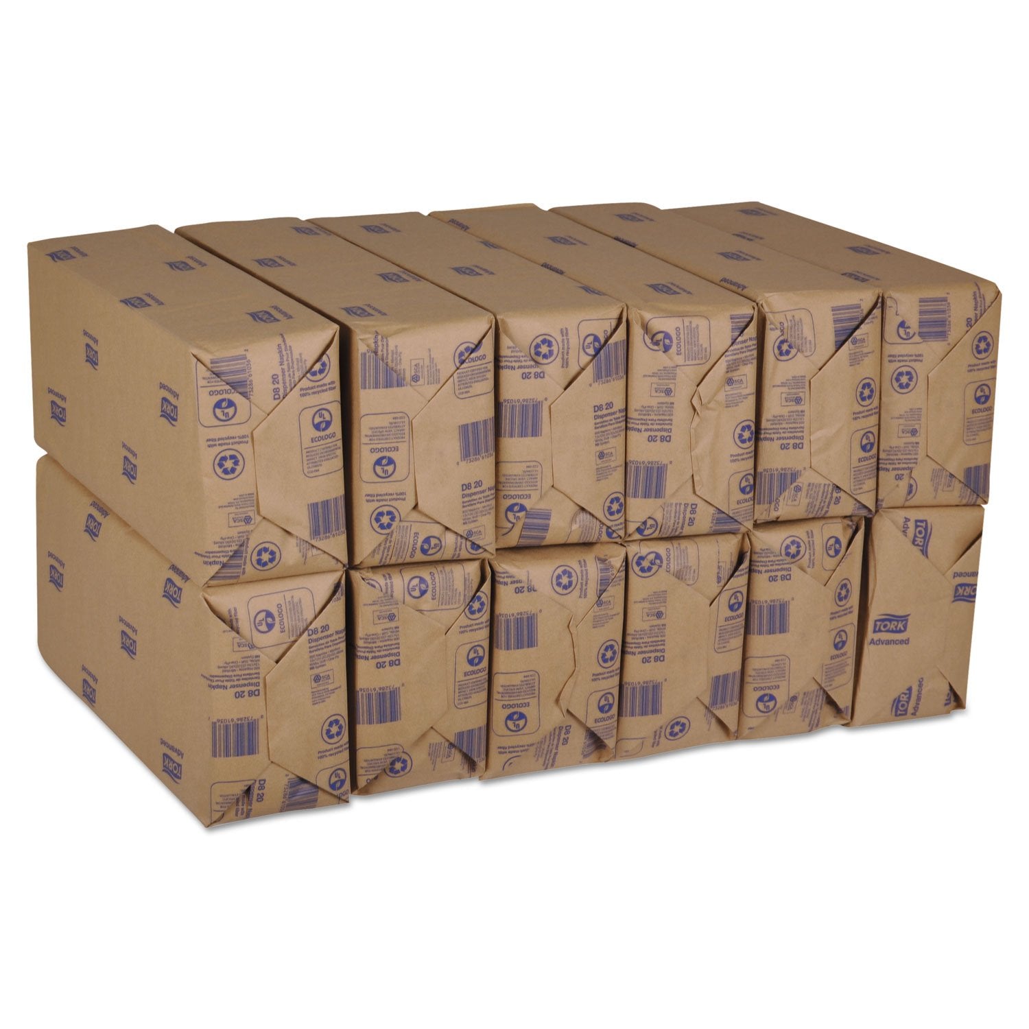 Tork Advanced Soft Minifold Dispenser Napkin, 12 packs, 500 napkins, D820, 3.8x6.5 inch,12x13 inch, White