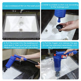 Toilet Plunger, Air Drain Blaster, Pressure Pump Cleaner, High Pressure Plunger Opener Cleaner Pump for Bath Toilets, Bathroom, Shower, Sink, Bathtub
