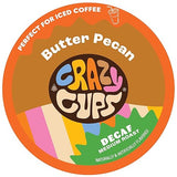 Crazy Cups Flavored Decaf Coffee Pods, Decaf Butter Pecan Coffee, Decaf K Cups for Keurig K Cups Machines, Hot or Iced, Single Serve Decaffeinated in