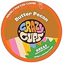 Crazy Cups Flavored Decaf Coffee Pods, Decaf Butter Pecan Coffee, Decaf K Cups for Keurig K Cups Machines, Hot or Iced, Single Serve Decaffeinated in