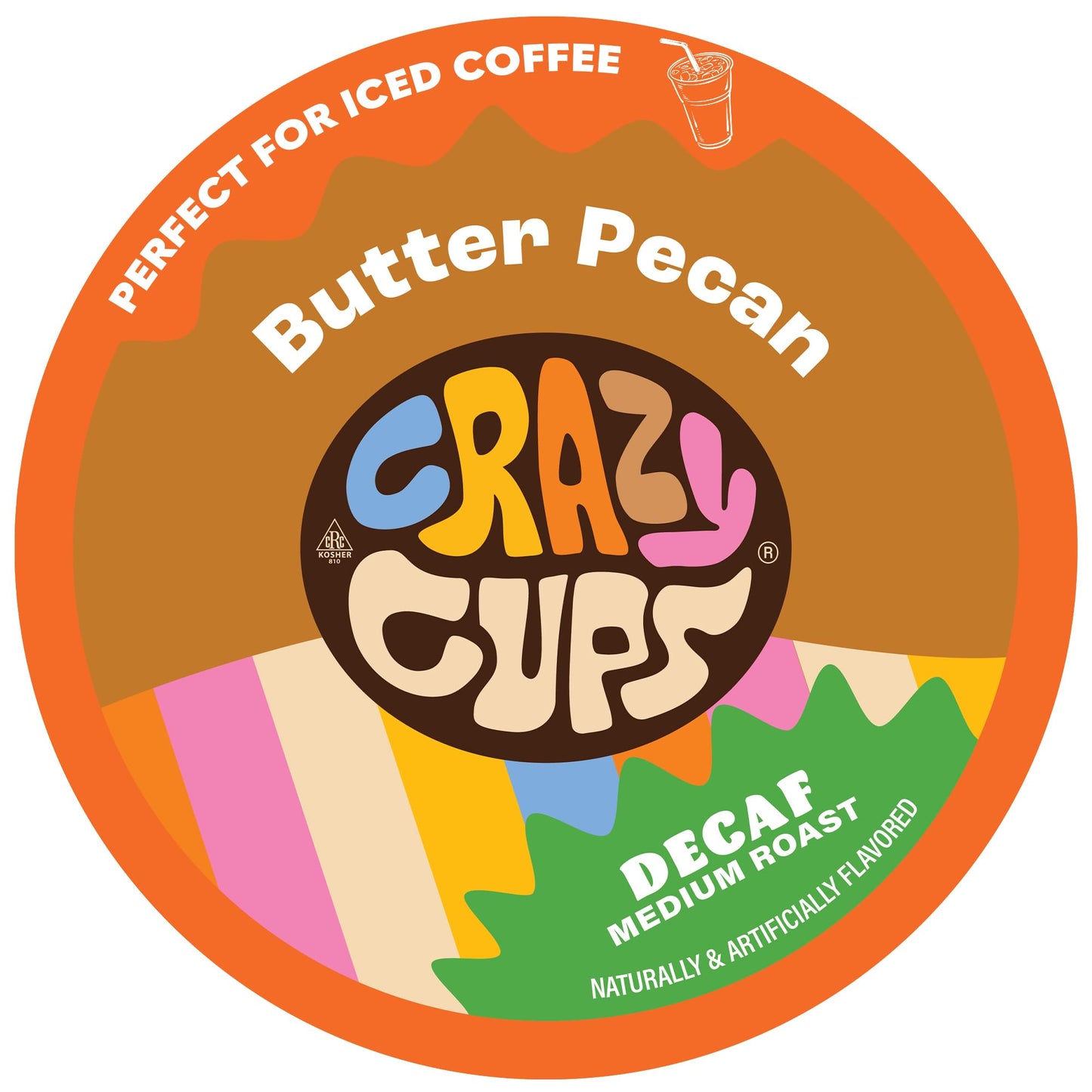 Crazy Cups Flavored Decaf Coffee Pods, Decaf Butter Pecan Coffee, Decaf K Cups for Keurig K Cups Machines, Hot or Iced, Single Serve Decaffeinated in