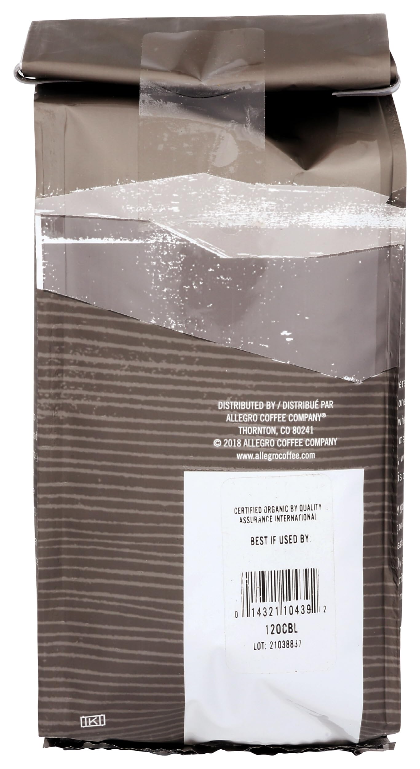 Allegro Coffee Organic Continental Blend Whole Bean Coffee, 12 oz