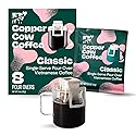 Copper Cow Coffee Premium Vietnamese Pour Over Coffee, 8 Pack | 0.4 oz Each | Classic Black Dark Roast | Single-Serve Robusta Filters | Bold, High