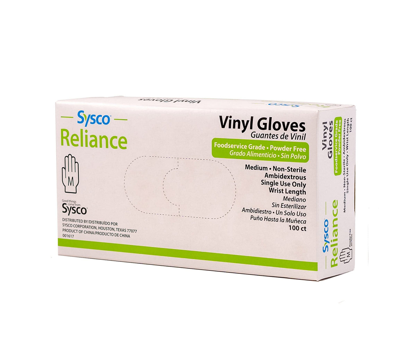 Sysco New Disposable Vinal Gloves Medium 100 Per Box