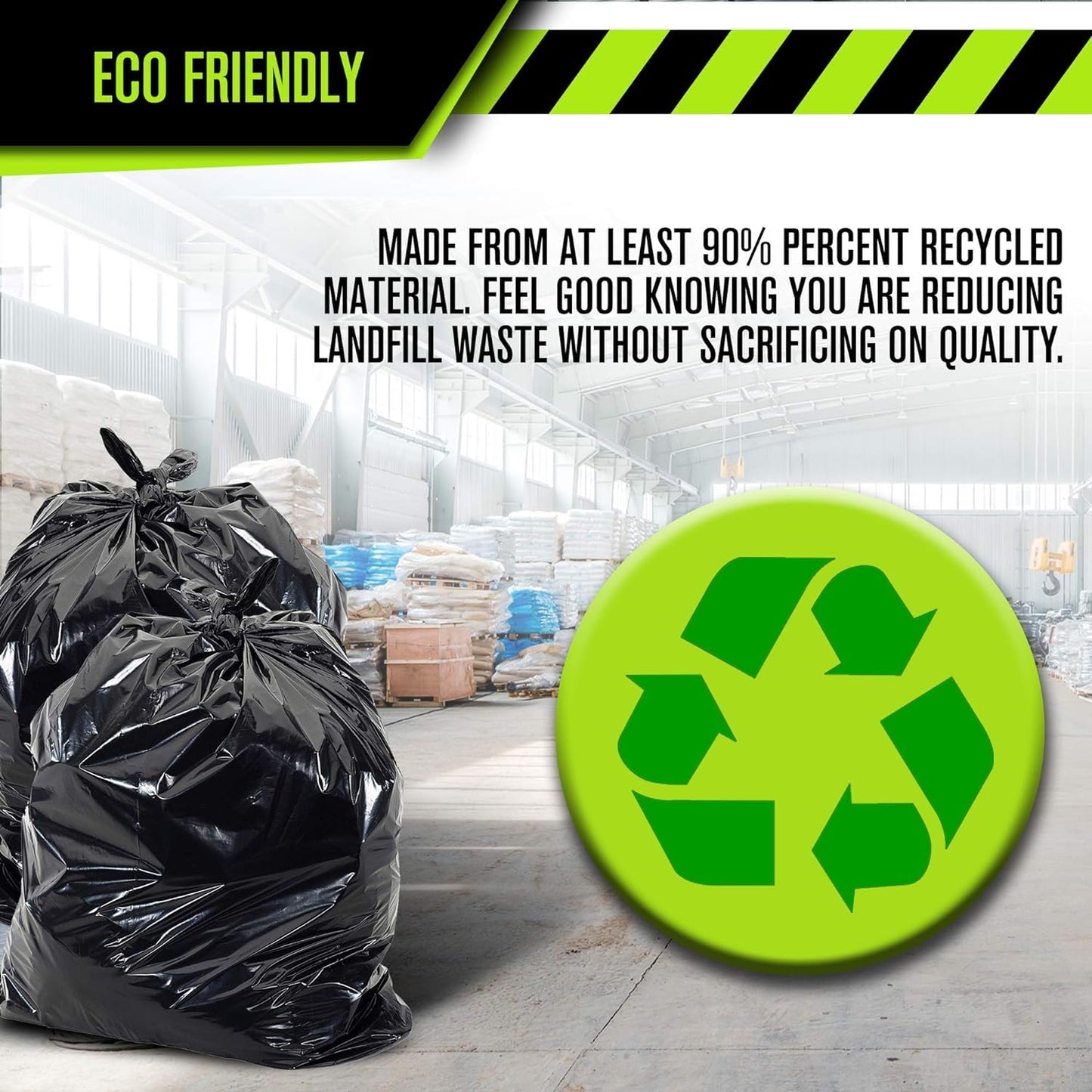 Aluf Plastics PG6-9560 Heavy Duty 95 - 96 Gallon Trash Can Liners - (Huge 50 Pack) - 2.0 MIL Thick Garbage Bags for Toter, Contractors, Lawn, Leaf