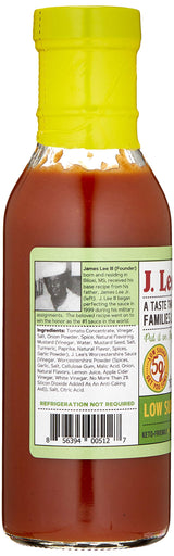 J. Lee's Gourmet BBQ Sauce - Low Sugar, Gluten- Free, No MSG, No High Fructose Corn Syrup, Low Sodium, No Refrigeration Required After Opening
