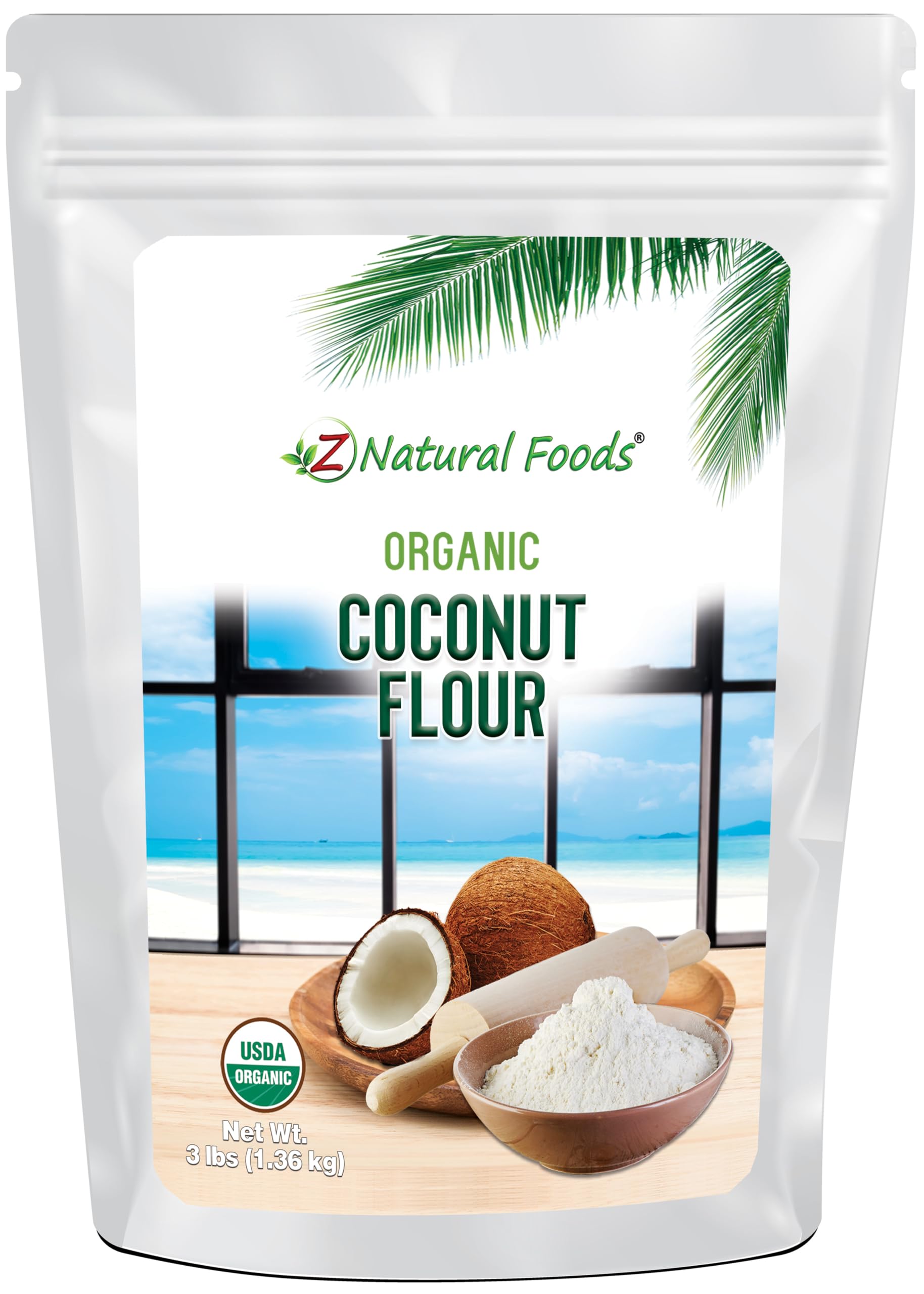 Organic Coconut Flour - 3 lb - Made In Small Batches For Freshness - Gently Dried & Finely Ground - All Natural Fiber For Cooking & Baking - Keto