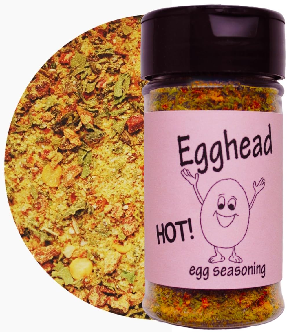 Unique Flavors Egg Topping Egghead HOT Spice Mix for Scrambled Breakfast Eggs or Omelettes 2 oz Easy Shaker