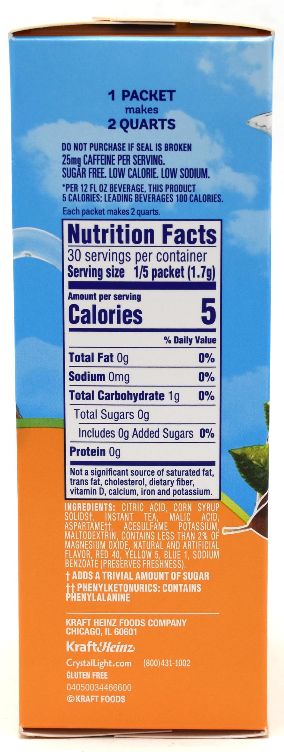 Crystal Light Peach Iced Tea Drink Mix, 12-Quart Canister (Pack of 8)