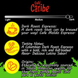 Cafe Caribe 100% Colombian Coffee Pods, Dark Roast Single-Serve Coffee Cups - 12 Count