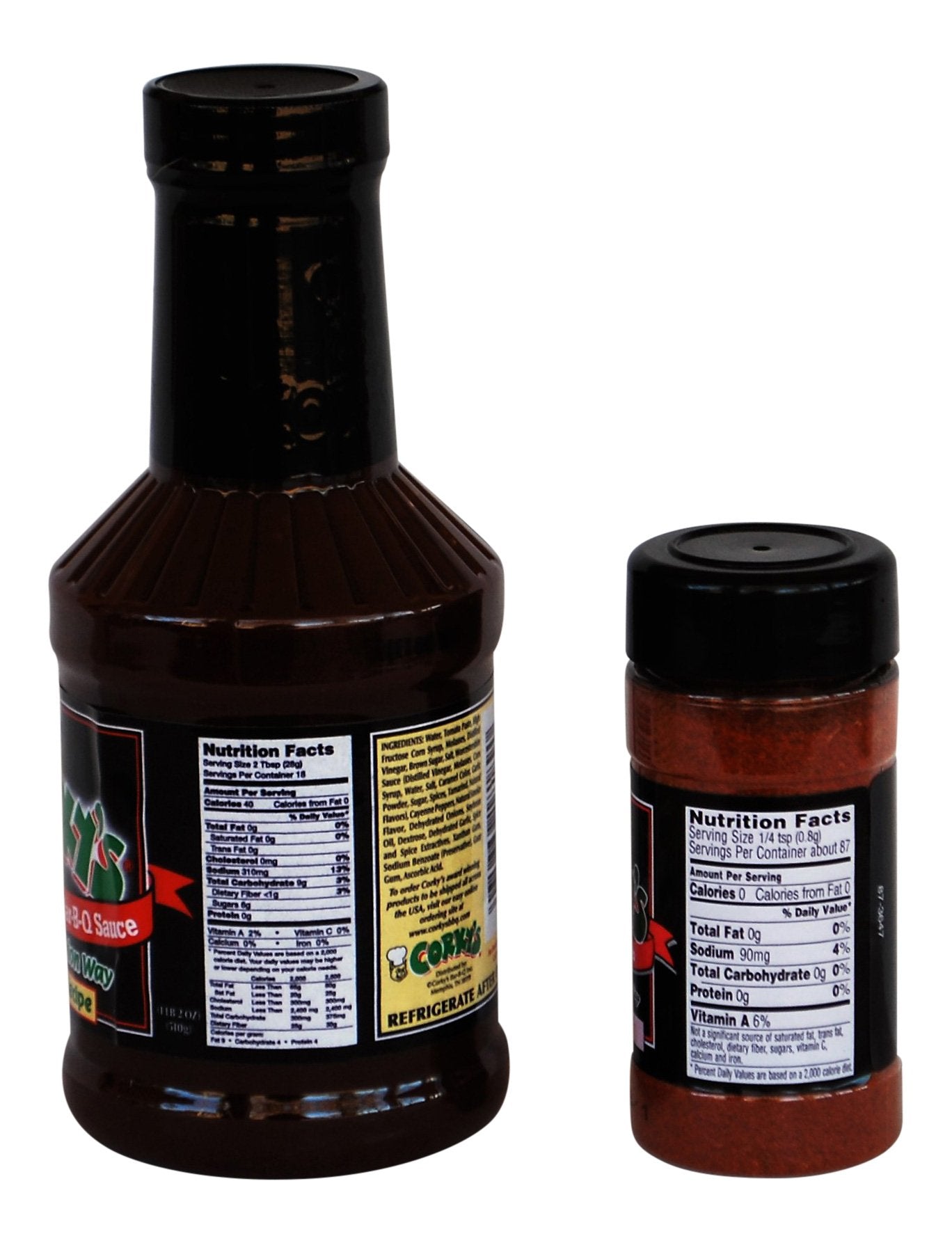 Corkys Barbecue Starter Bundle - 2 Items - 1 Bottle Original Recipe Bar-B-Q Sauce, 1 Jar of Bar-B-Q Dry Rub