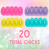 Peeps Marshmallow Chicks Variety Pack - Pink Blue Yellow Purple Easter Treats, 5 Count Boxes (Pack of 4)