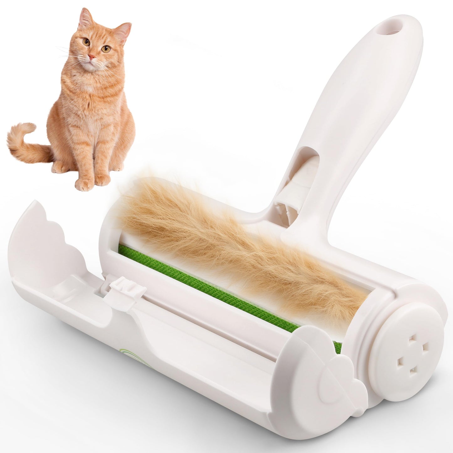 ZELOVO Roller Pet Hair Remover - Reusable Lint Roller for Cat & Dog Hair on Carpet, Couch, Car, Furniture, Rugs & Bedding - Portable, Eco-Friendly