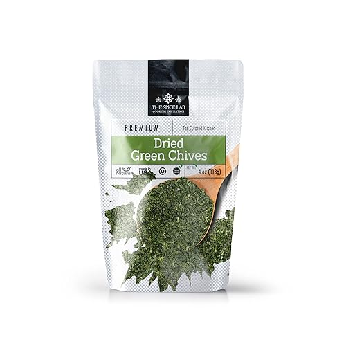 Dried Chives - All Natural Dried Green Onions with Mild, Fresh Flavor - Kosher, Non-GMO, Gluten-Free Spice - (4 oz Bulk Bag) - Dried Chives Bulk