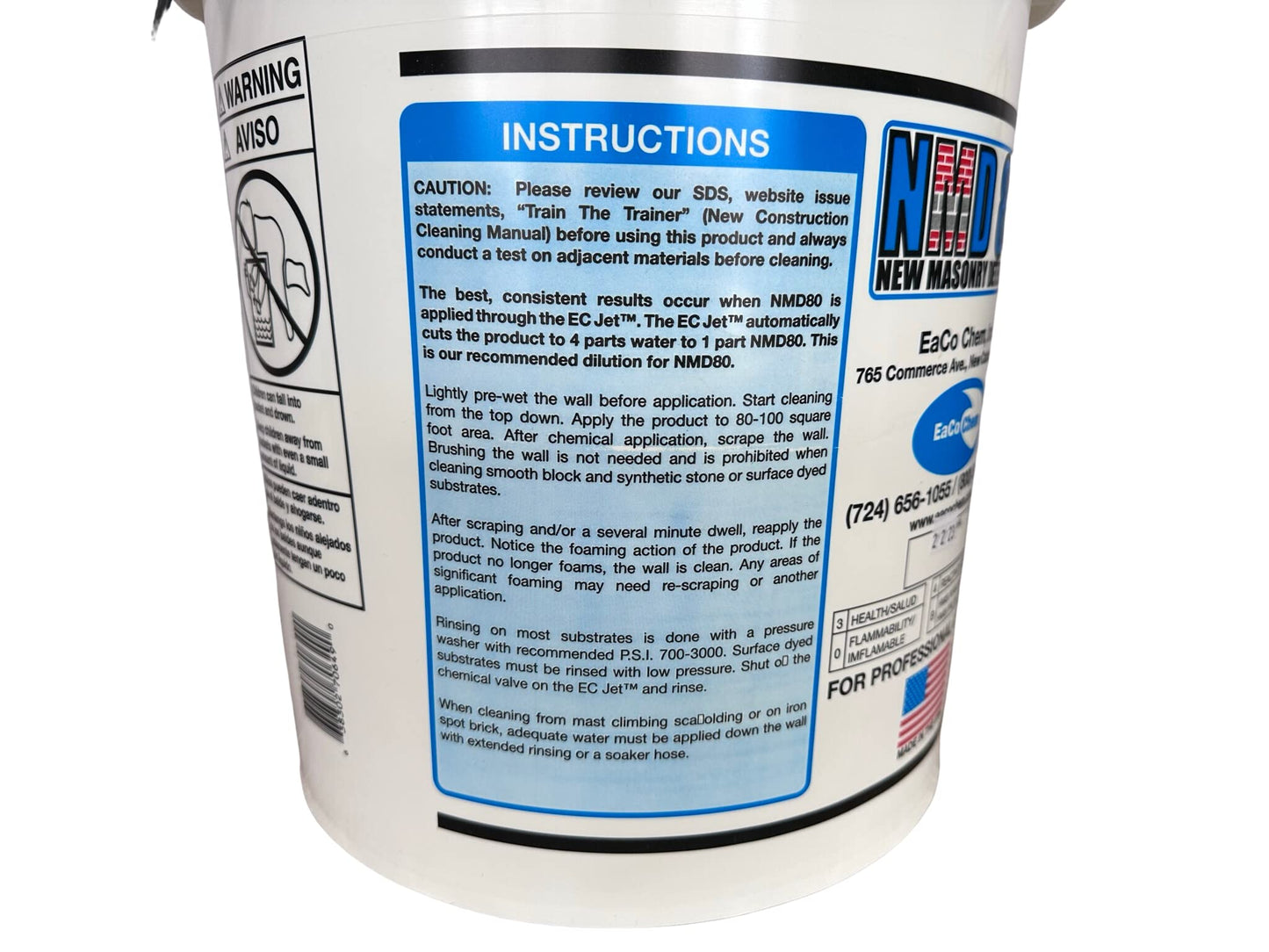 EaCo Chem NMD 80 -#1 New Masonry Detergent - Powerful Safe & Effective - Remove Efflorescence and Mortar Smears From Brick, Stone, Limestone
