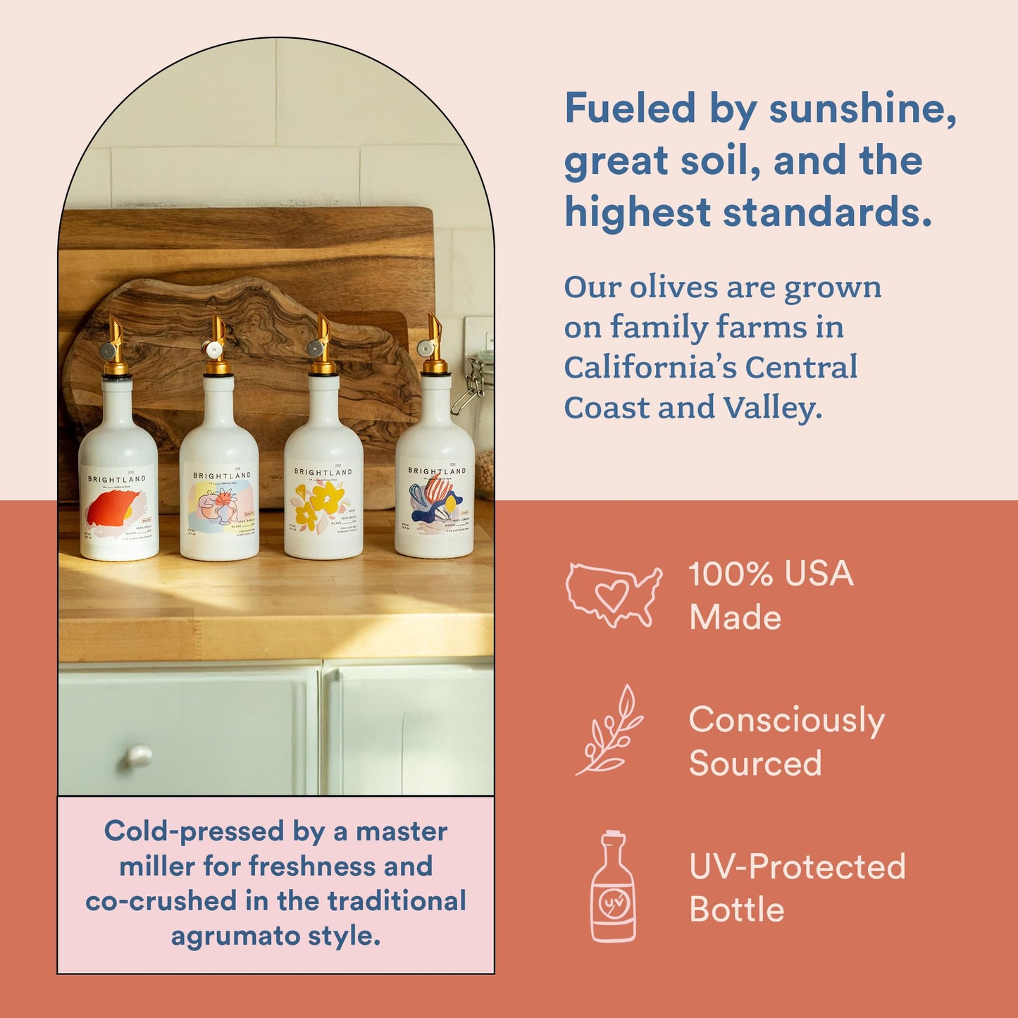 Brightland Infused Olive Oils, The Artist Capsule - Cold-Pressed Made with Early-Harvest Frantoio and Arbosana Olives - High Polyphenol & Infused