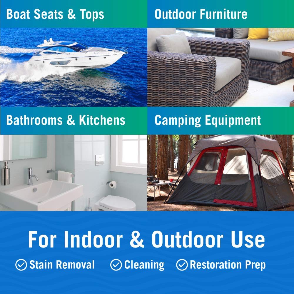 Better Boat Mold and Mildew Stain Remover 1 Gallon for Fabric Vinyl Tile Grout, Removes Mold Stains on Boat Seats Bathroom Shower Patio Furniture
