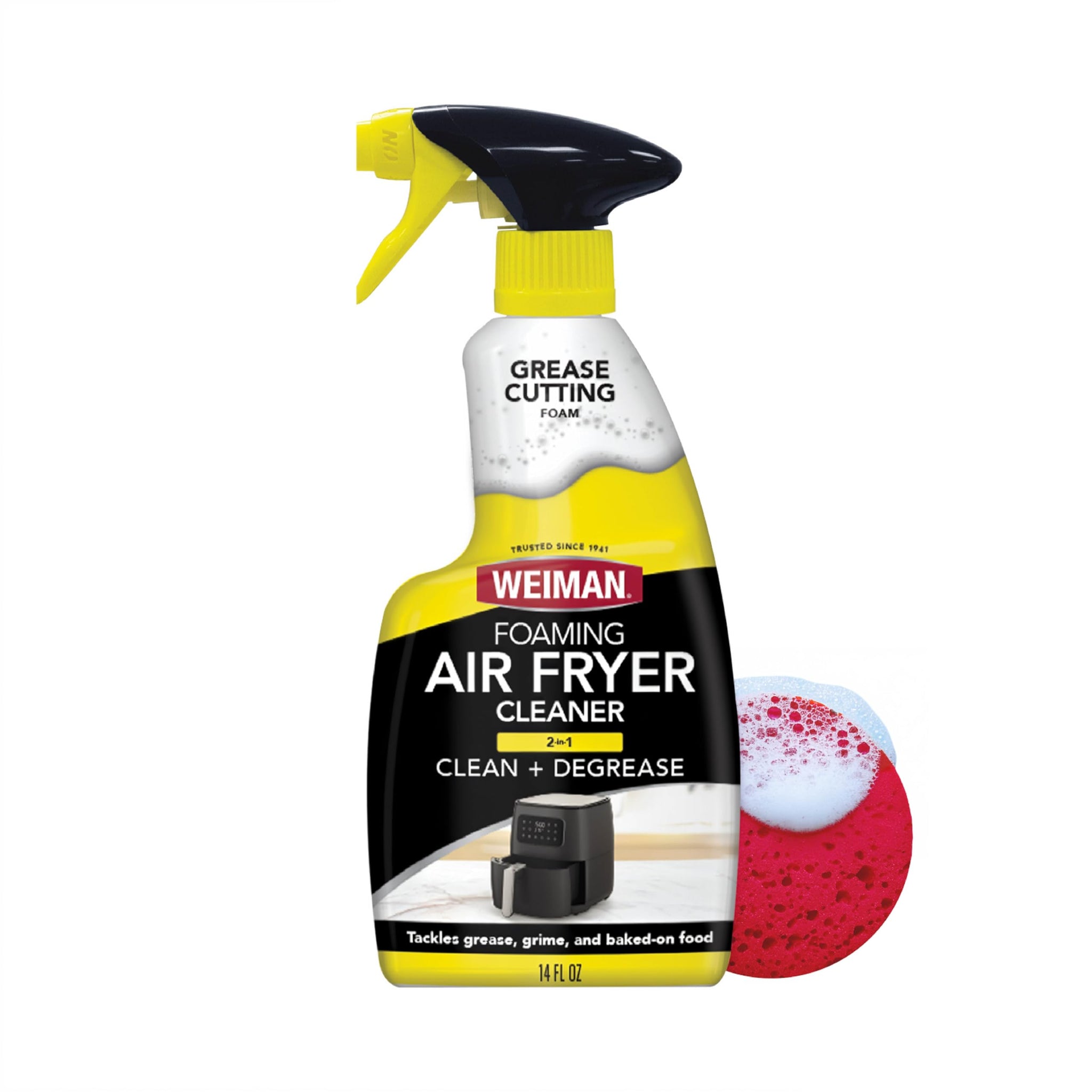 Weiman Foaming Air Fryer Cleaning Kit, Cleaner & Degreaser for Ceramic Baskets & Trays, Removes Grease, Grime, Oil & Baked-On Food, Includes