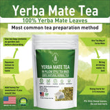 Yerba Mate Tea Bags | Premium Unsweetened Yerba Mate | Chlorogenic Acid Tea | Natural Energy Boost | 50 Tea Bags