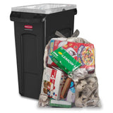 Aluf Plastics 23-26 Gallon 0.9 MIL Clear Garbage Bags With Drawstrings Fits Slim Jim Trash Cans - 28.5" x 39" - Pack of 200 - For Home, Office