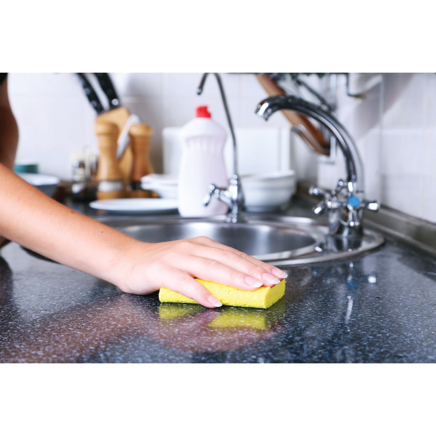HIC Kitchen Pop-Up Sponges, Rectangular, Natural Vegetable Cellulose, Set of 4