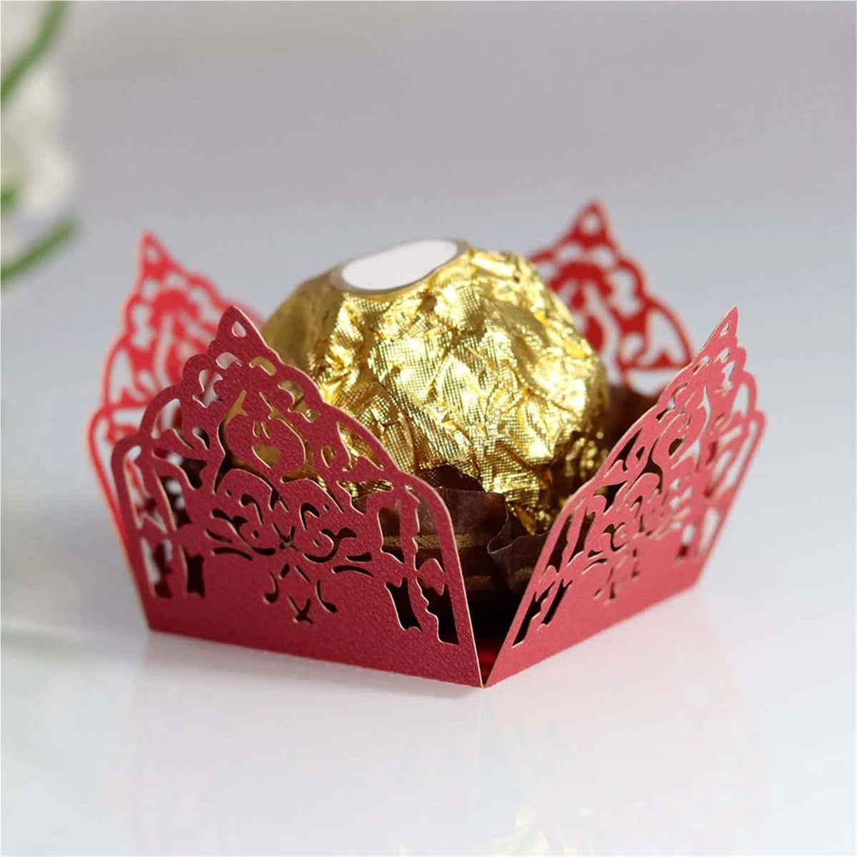 chocolate bar wrappers 100pcs Flower Chocolate Wrappers Paper Candy Box Bar Wedding Favors And Gifts Party Supplies Birthday(Gold)