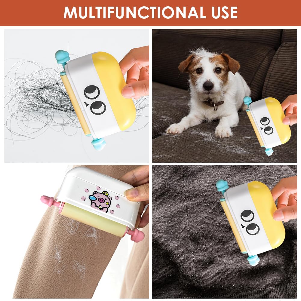 3Pcs Reusable Lint Rollers for Pet Hair, Washable Sticky Roller, Silicone Hair Scraper, 2-in-1 Reusable Lint Remover Portable Pet Hair Remover