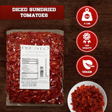 Tomatoes Sun-Dried, SUPER RED Diced cut, Ready to Eat Vegetables | Produced from fresh field-grown tomatoes, cut into diced cut | Nutrient Full