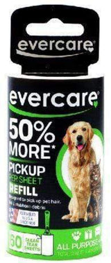 Evercare Pet Lint Roller Refill Extra Sticky All Purpose Use 60 Easy-Tear Sheets Per Roll Sticky Roller Cat & Dog Hair Remover for Furniture Clothing