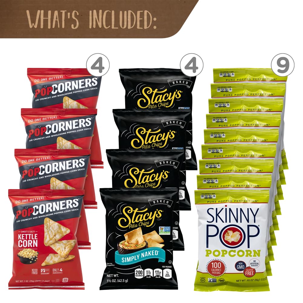 Break Box Assorted Snack Mix Variety Pack, Individually Wrapped Snacks, 61 Count (700-S0025)