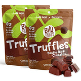 BHU FOODS Keto Fat Bombs, Organic, Vegan, Low Carb Sugar Free, Decadent Candy made with Clean Ingredients, Double Dark Chocolate Truffles (2 Bags)