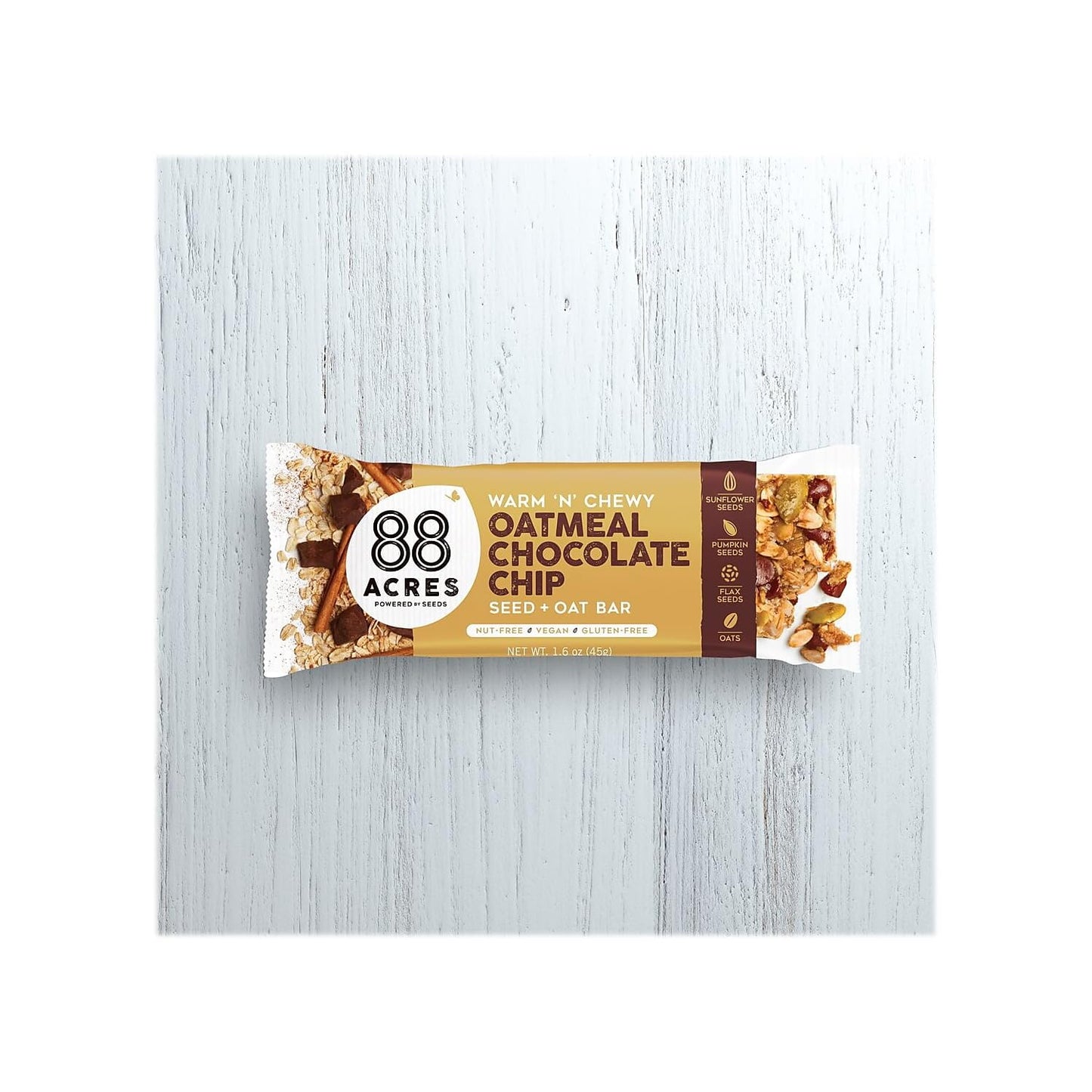 88 Acres Oatmeal Chocolate Chip Seed & Oat Bar 9 Count, 1.6 OZ