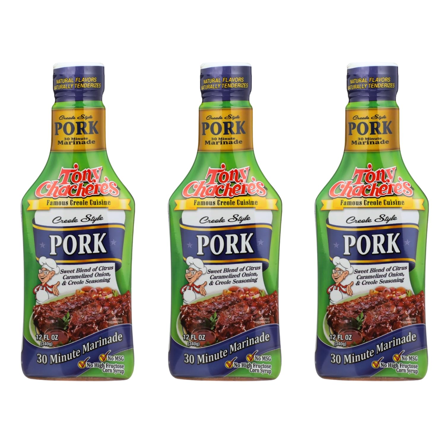 Tony Chachere Pourable Marinades, Pork Marinade, 12 fl oz, 3 Count