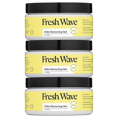 Fresh Wave Lemon Odor Removing Gel, 7 oz., Pack of 3 - Safer Odor Absorbers for Home, Natural Plant-Based Odor Eliminator, Every 7 oz. lasts 15-30