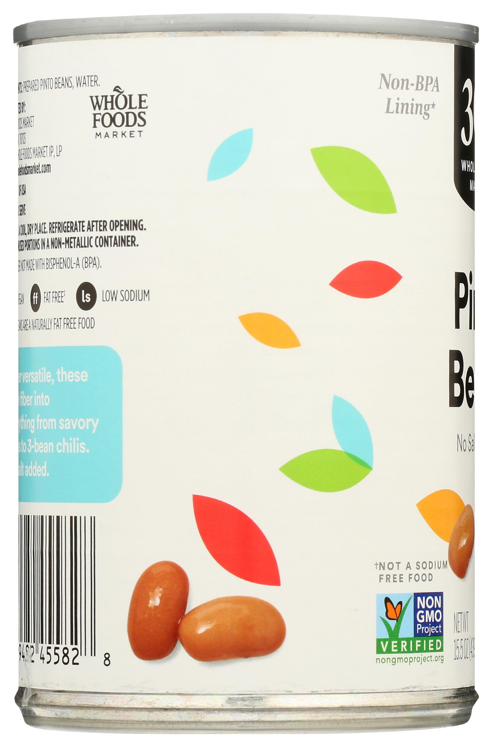 365 by Whole Foods Market, Pinto Beans, No Salt Added, 15.5 oz