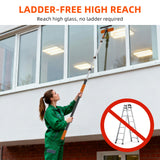 26FT High Window Cleaning Kit with Pole, 2-in-1 Window Squeegee with 5-20 FT Telescoping Extension Pole - Professional Window Washing Kit with Long