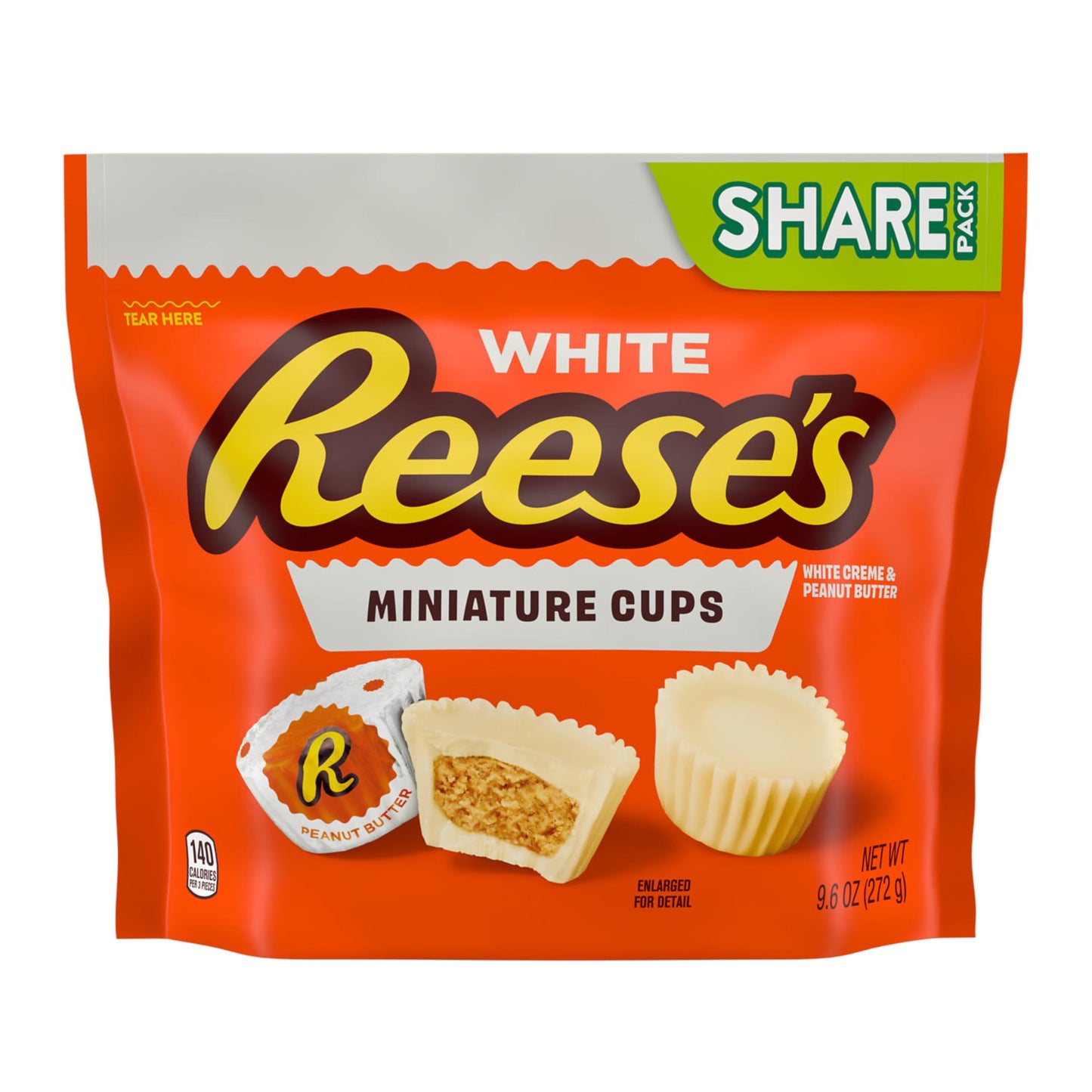 REESE'S Miniatures White Creme Peanut Butter Cups, Candy Share Pack, 9.6 oz