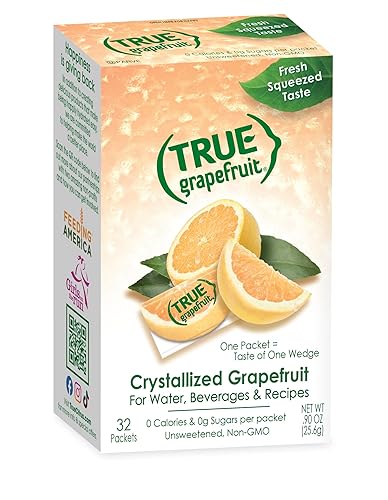 True Grapefruit 32ct (Pack of 1) - Water Enhancer - Bulk Dispenser - 0 Calorie Drink Mix Packets for Water - Sugar Free Grapefruit Flavoring Powder