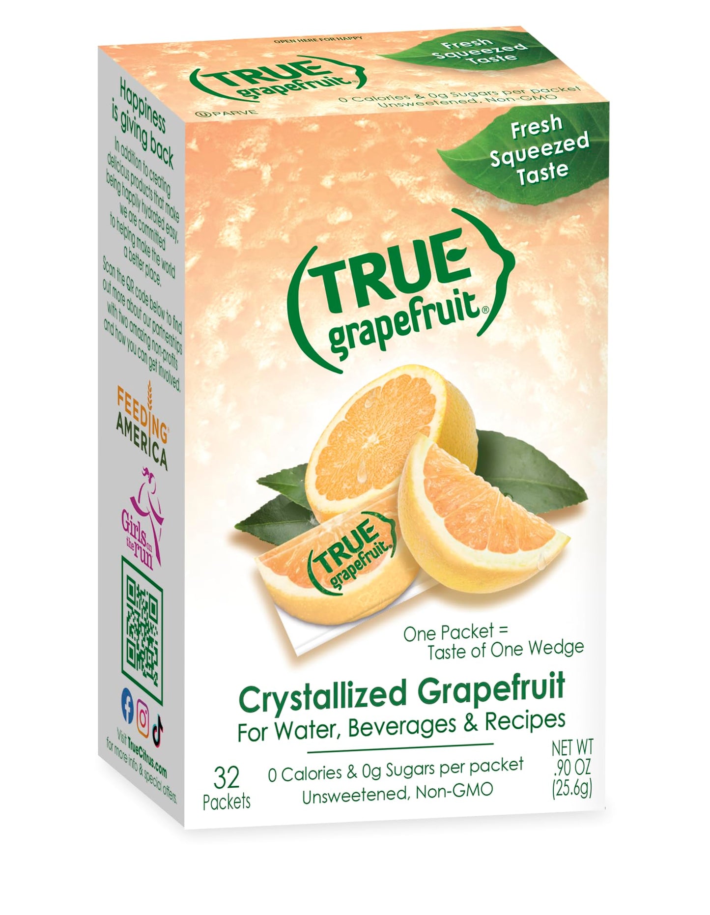 True Grapefruit 32ct (Pack of 1) - Water Enhancer - Bulk Dispenser - 0 Calorie Drink Mix Packets for Water - Sugar Free Grapefruit Flavoring Powder