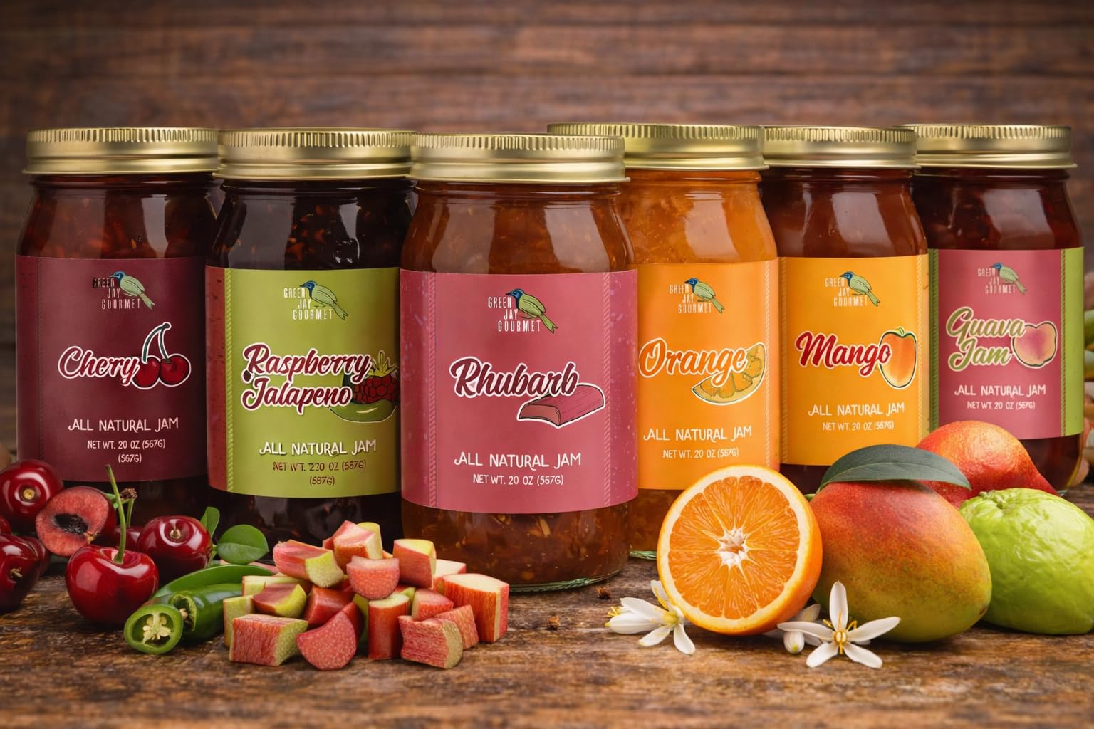 Green Jay Gourmet Apple Pie Jam - All-Natural Fruit Jam with Apples, Cinnamon & Spices - Vegan, Gluten-free Jam - Contains No Preservatives or Corn