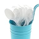 AmerCareRoyal Heavy Weight Individually Wrapped Disposable Polystyrene Plastic Teaspoons for Restaurants and Catering, White, Pack of 1000