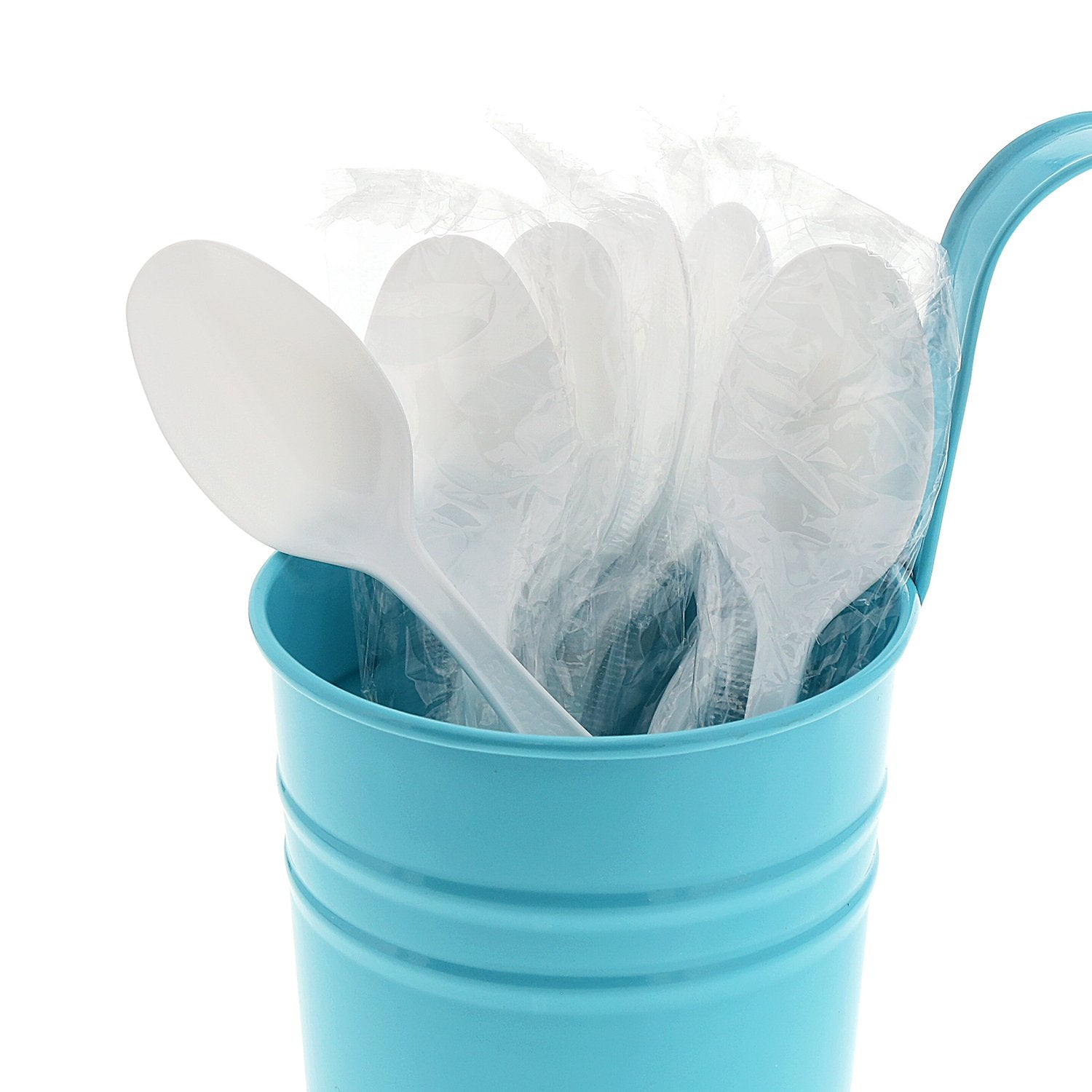 AmerCareRoyal Heavy Weight Individually Wrapped Disposable Polystyrene Plastic Teaspoons for Restaurants and Catering, White, Pack of 1000