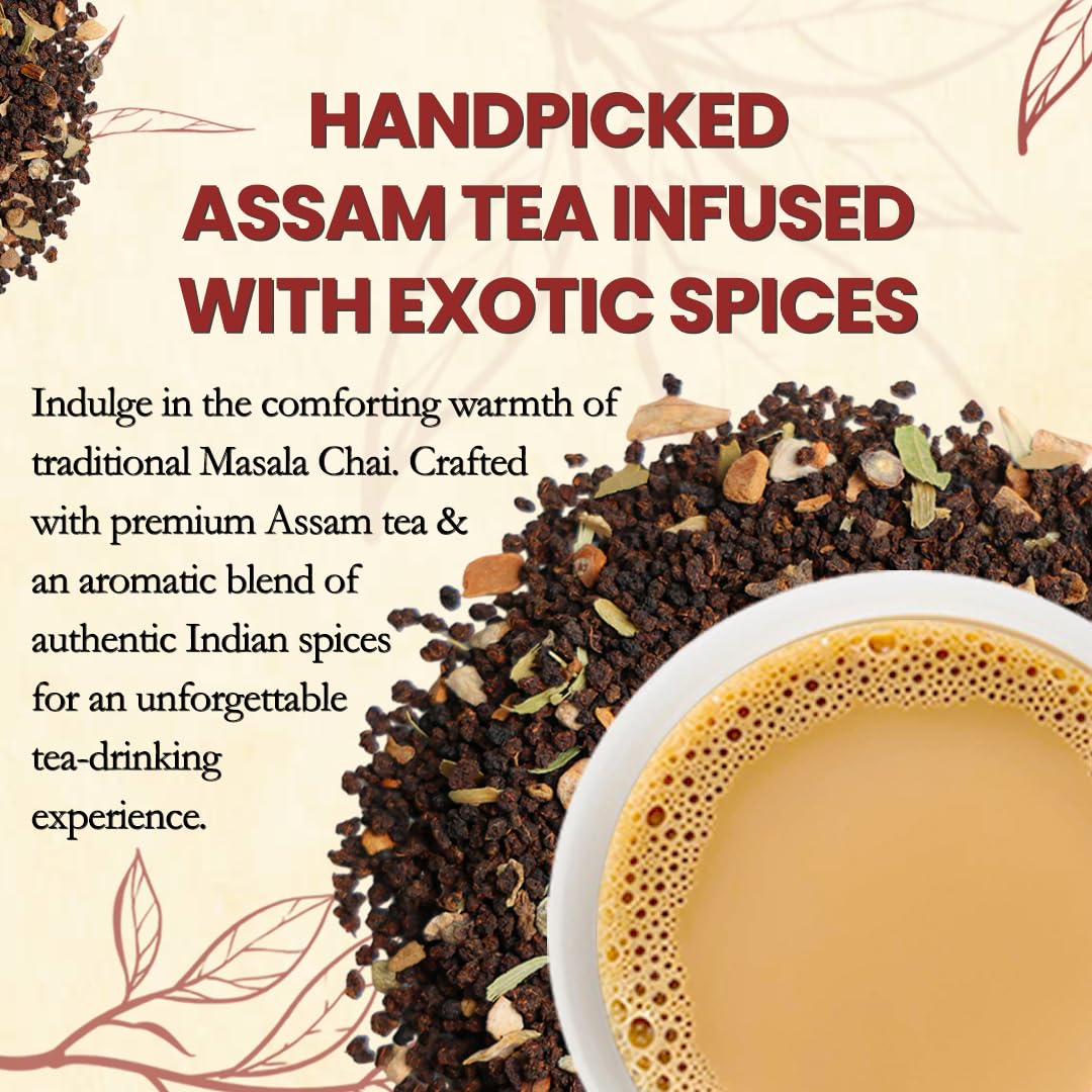 Darsam Masala Chai - 8.8oz (250g) | Premium Assam Black Tea with Cardamom, Cinnamon, Cloves, Ginger & Black Pepper | Freshness Locked in Airtight PET