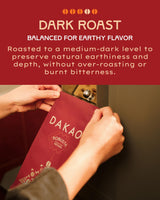 DAKAO COFFEE: Vietnamese Ground Fine Robusta, Dark Roast from Gia Lai Highlands, Honey Processed for Natural Sweetness, Bold Yet Smooth with Chocolate