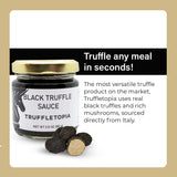 Truffletopia | Black and White Truffle Sauce w/Real Italian Truffles | Gourmet Pasta or Pizza Sauce | Use for Cooking | Gluten Free, Non-GMO | Gift